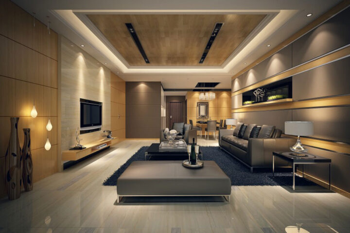 Living Room with Grey theme
