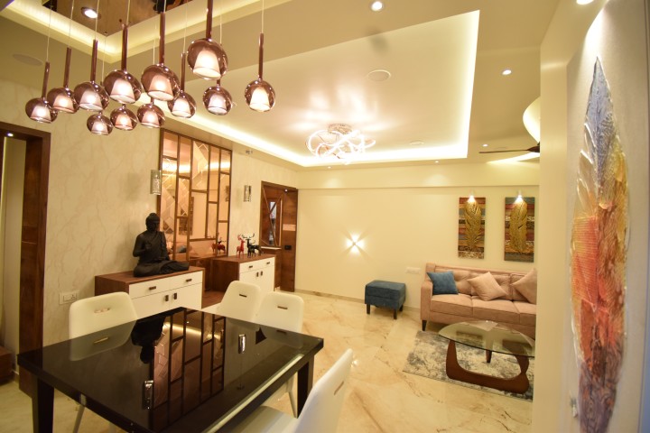 Luxury living room include dining & seating area
